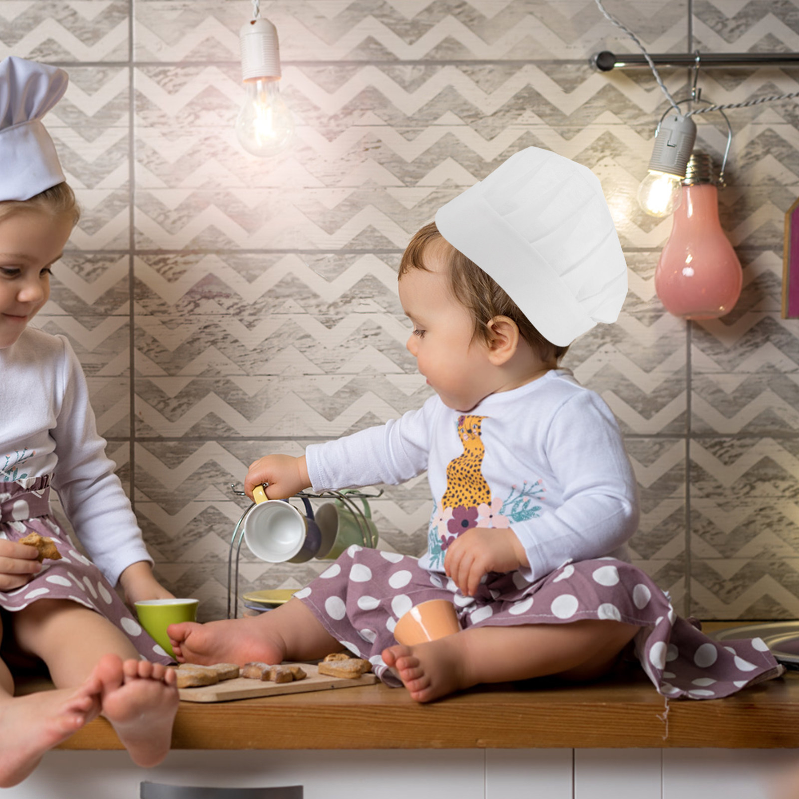 Kitchen With Baking Area - 15 stuks wegwerpkoksmutsen voor kinderen, kleine