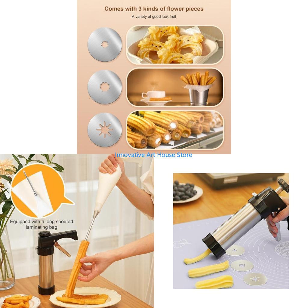 Commercial Kitchen For Baking - E1PC Handige Churro Deegmaker Roestvrijstalen Spaanse