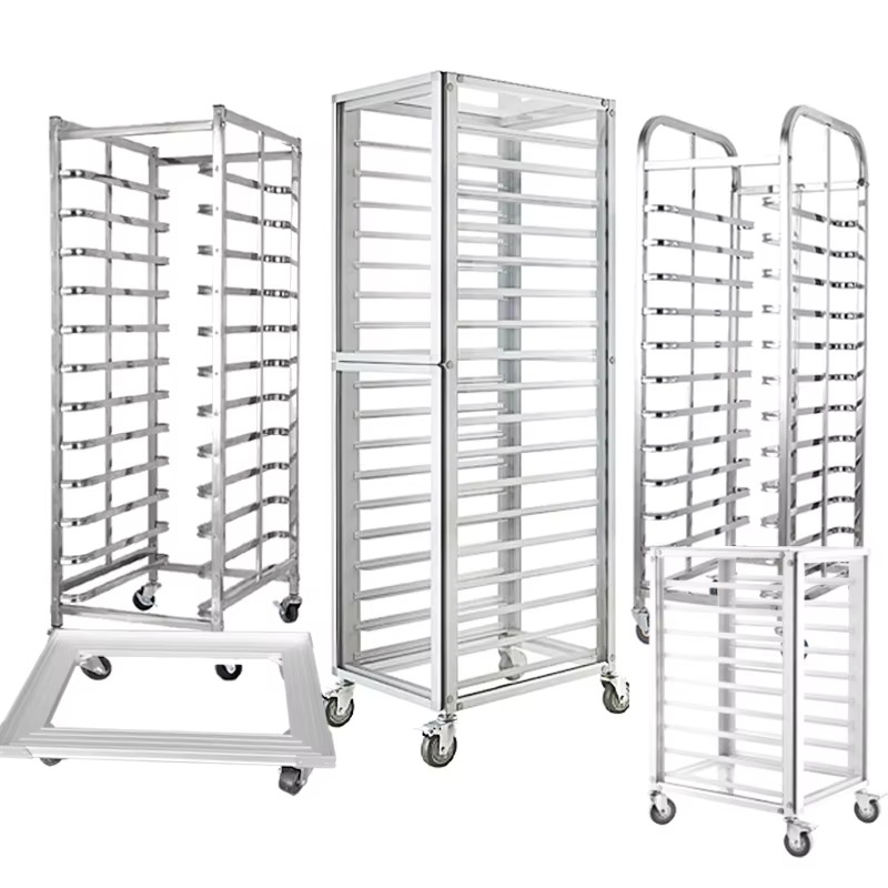 Kitchen Baking Trolley - Meestverkochte commerciële aluminium bakplaatwagen met meerdere