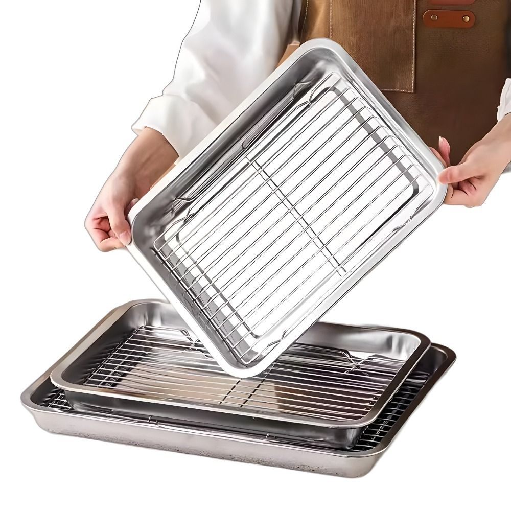 Kitchen Baking Rack - Draagbare antiaanbak bakplaat van roestvrij staal,