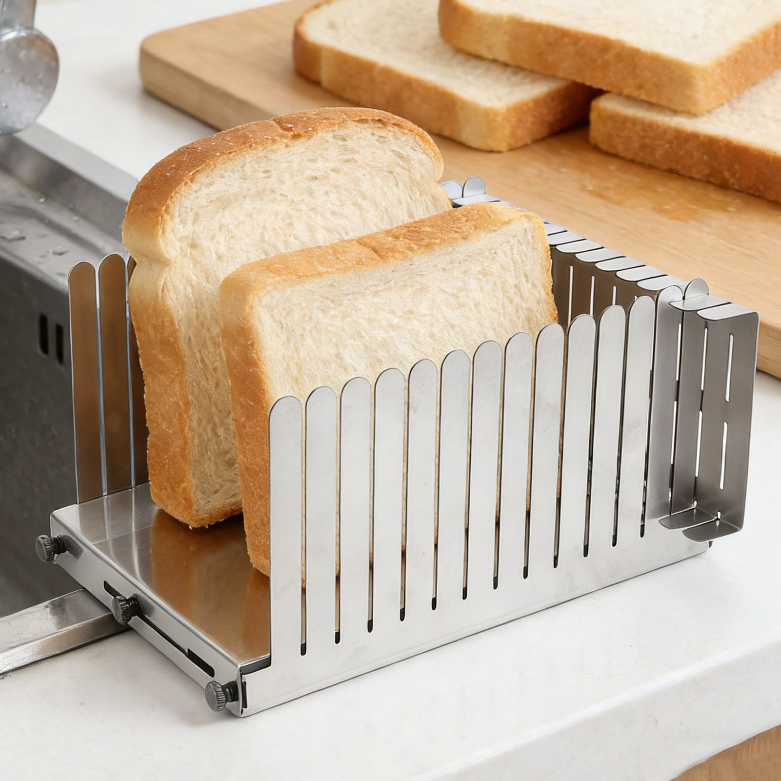 Commercial Kitchen For Baking - Keukenbroodsnijgids Roestvrij staal Huisgemaakt brood Broodrooster