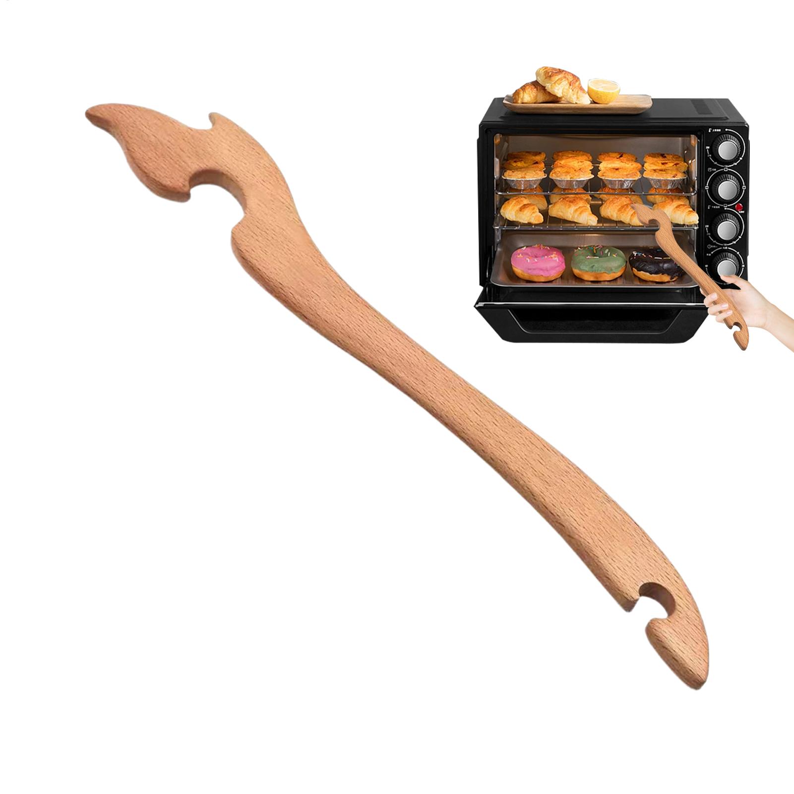Kitchen Baking Rack - Houten ovenrek-trekker met lange steel, airfryer-duwer,