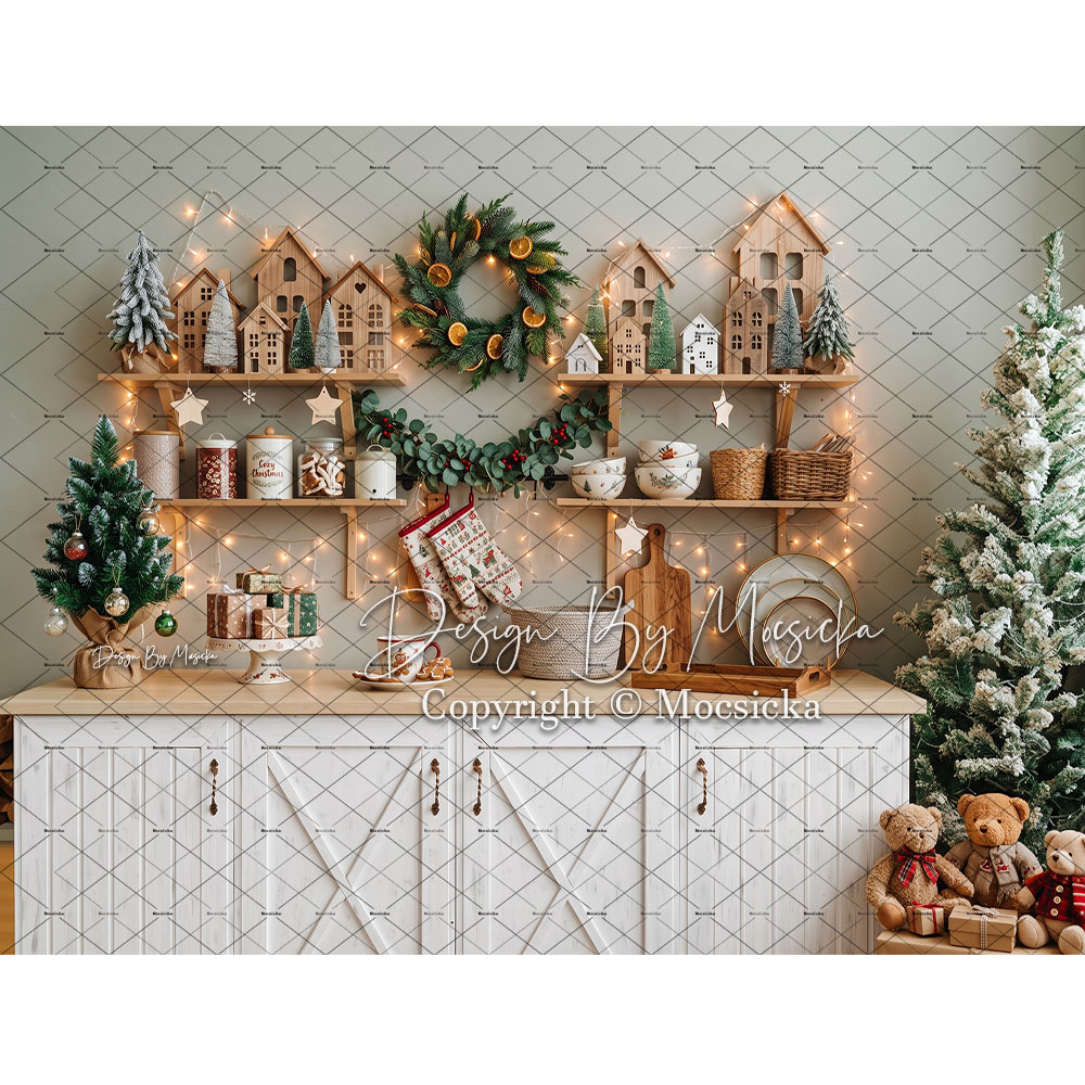 Kitchen Baking Background - Mocsicka Kerst Gingerbread Keuken Achtergrond Fotografie