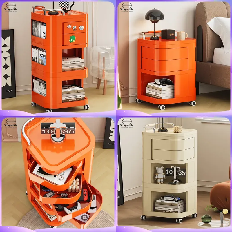 Kitchen Baking Trolley - Keukenkar met wielen, rollende opbergwagen voor