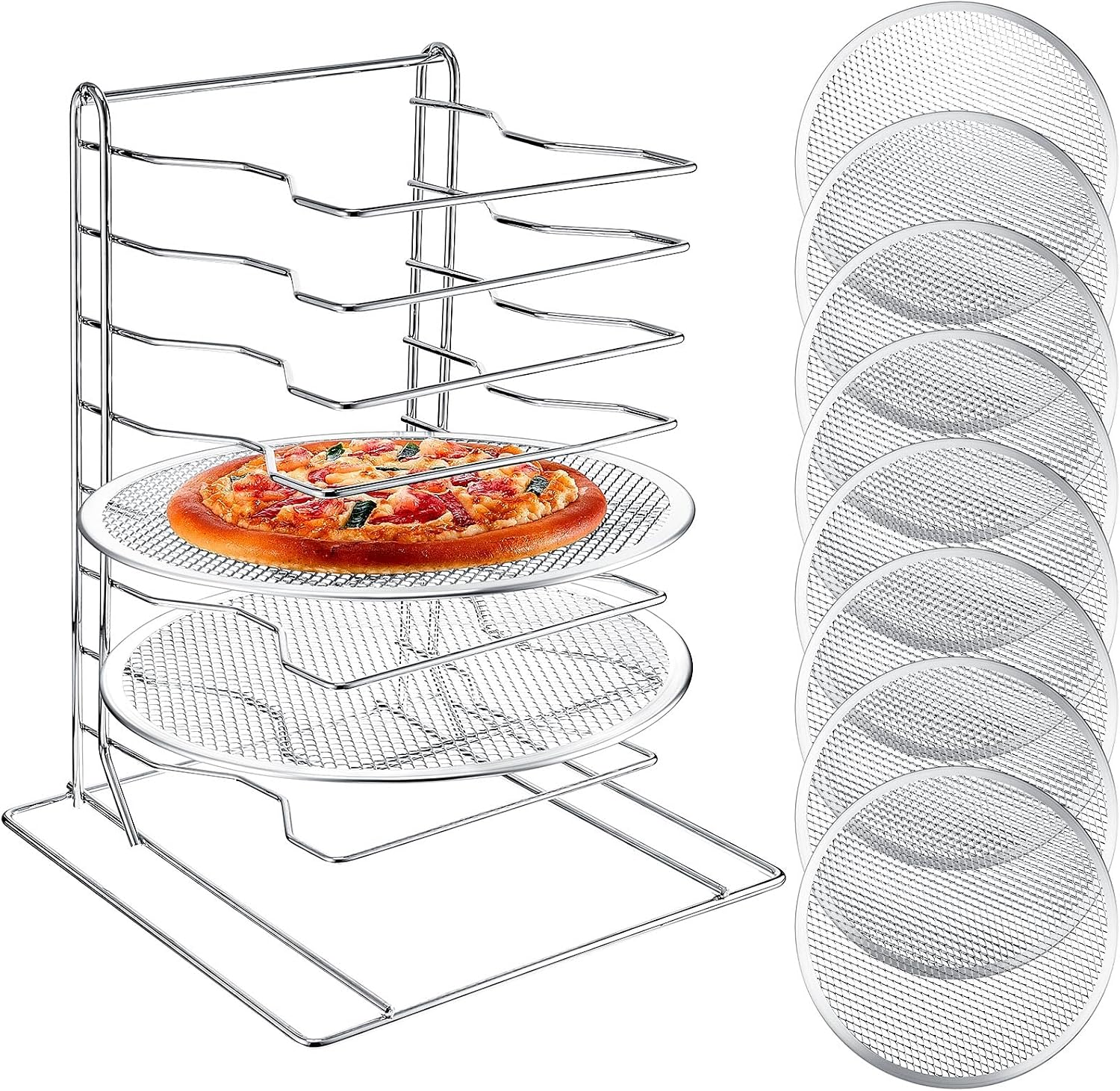 Pizzarek met 8 niveaus en 8 al - Kitchen Baking Rack recensie en prijs