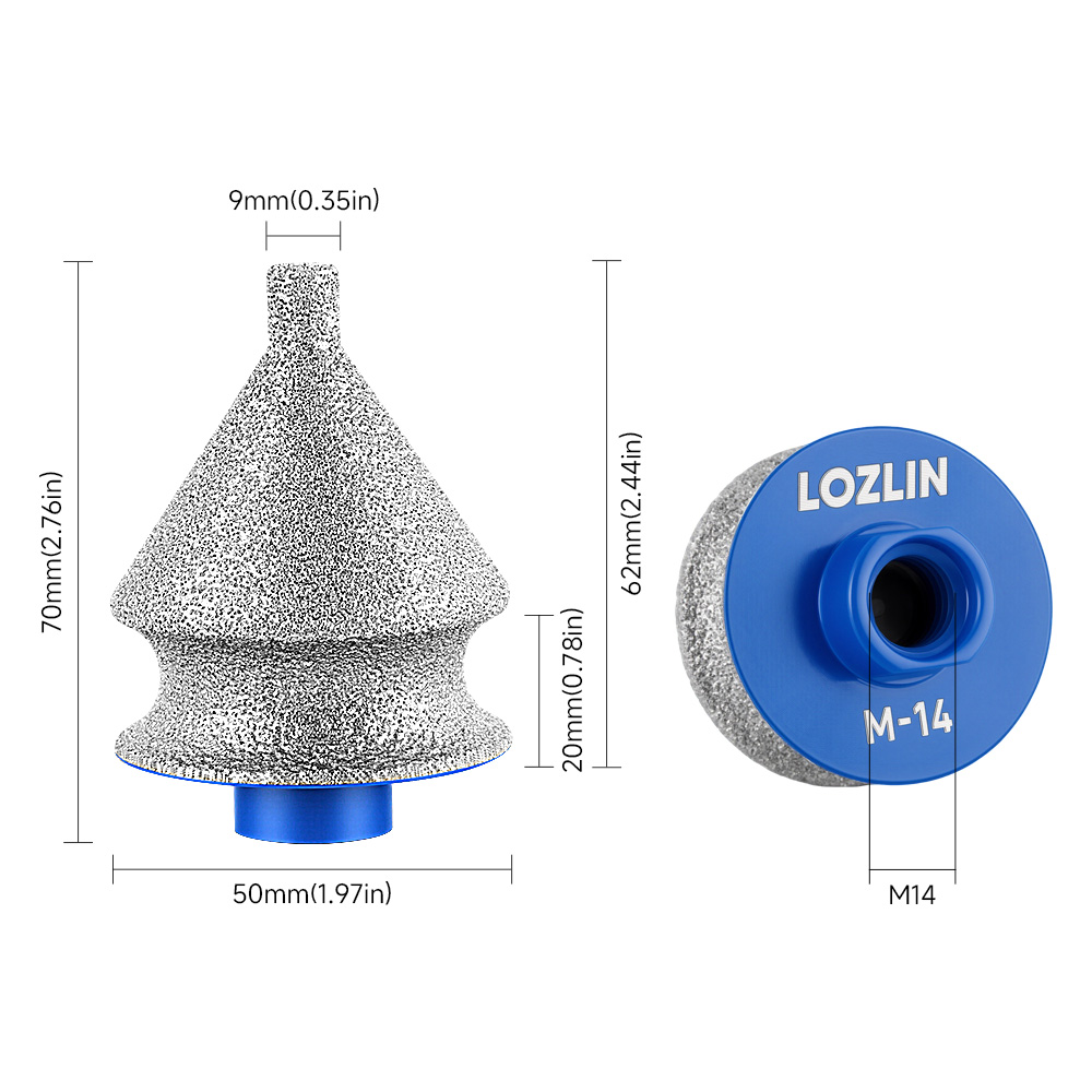 LOZLIN M14 Draadgeslepen diama - Rolling Pin Marble recensie en prijs