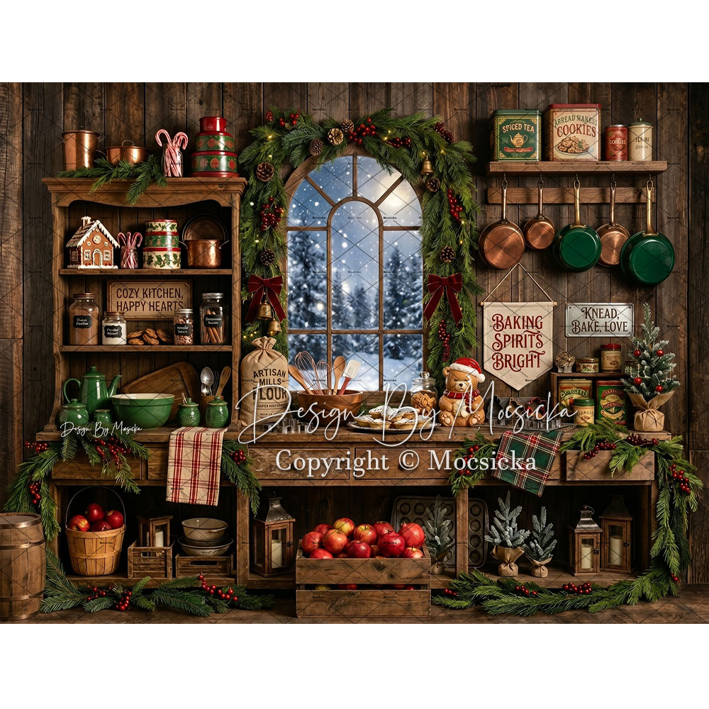 Mocsicka Kerst Rustieke Keuken - Kitchen Baking Background recensie en prijs