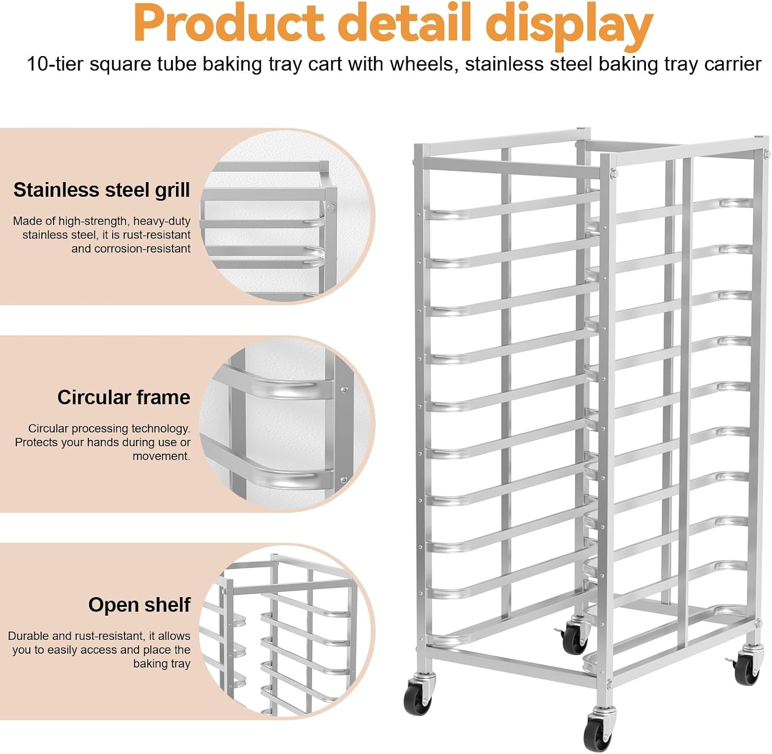 Commerciële roestvrijstalen ba - Kitchen Baking Trolley recensie en prijs