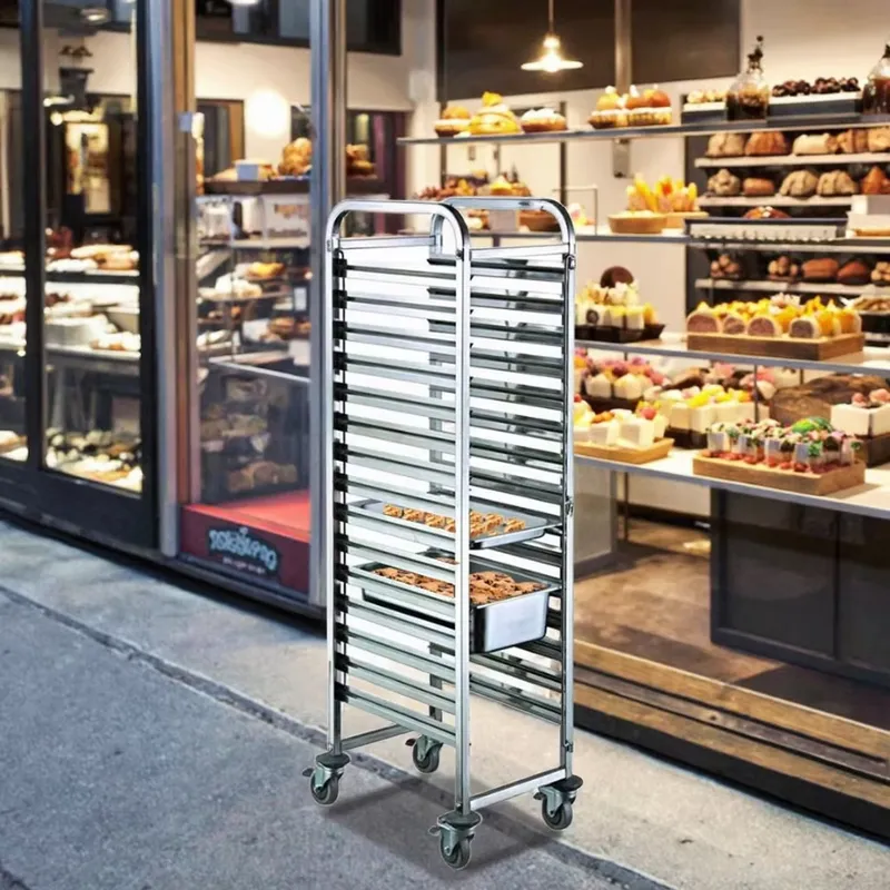 Roestvrijstalen zware 4-wiel G - Kitchen Baking Trolley recensie en prijs